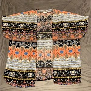Patterned short sleeve cardigan